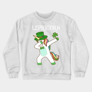 Dabbing Lepricorn Irish Unicorn St Patricks Day Tee Crewneck Sweatshirt